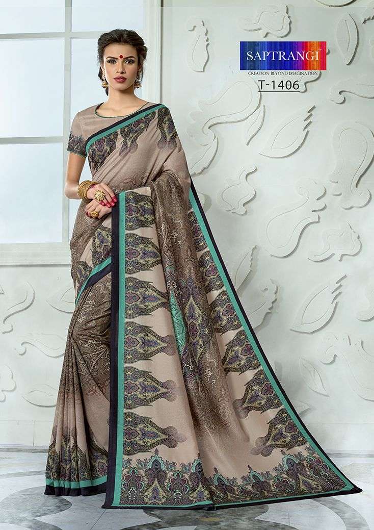 SAPTRANGI 1401 SERIES BY SAPTRANGI 1401 TO 1414 SERIES INDIAN TRADITIONAL WEAR COLLECTION BEAUTIFUL STYLISH FANCY COLORFUL PARTY WEAR & OCCASIONAL WEAR TUSSAR SILK DIGITAL PRINTED SAREES AT WHOLESALE PRICE